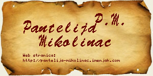 Pantelija Mikolinac vizit kartica